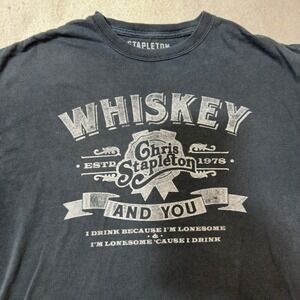 Chris Stapleton T-Shirt Mens XL Grey Good Whiskey And You Graphic Tee Country